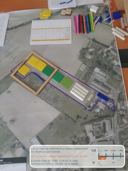 Cartographie imprimée à l'échelle pour correspondre au matériel d'animation réalisé par le Labo du 100ème Singe.